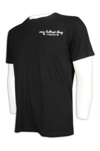 T966 訂製男裝淨色T恤 燙畫T恤 弘立書院 T恤生產商     黑色